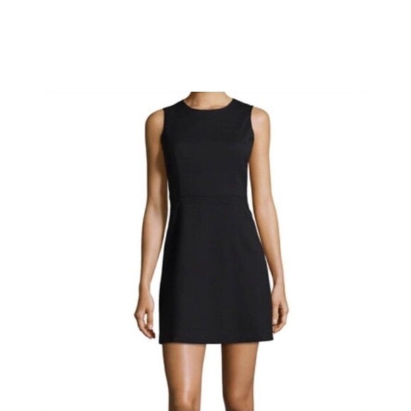 Theory Shift Dress 6 Black Womens Round Neck Career Business Stretch Classic - Picture 1 of 9